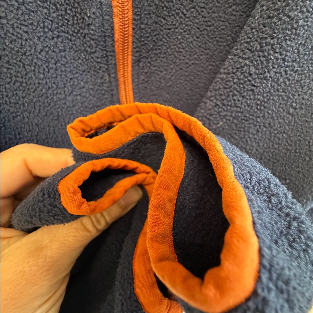 cotopaxi Navy Fleece Jacket with Orange, Yellow & Blue Chest Stripes - Picture 6 of 7